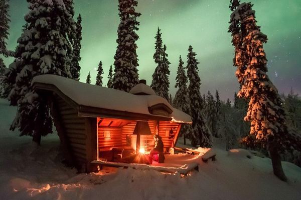 Three Hour Evening Snowmobile Safari from Levi with Bonfire