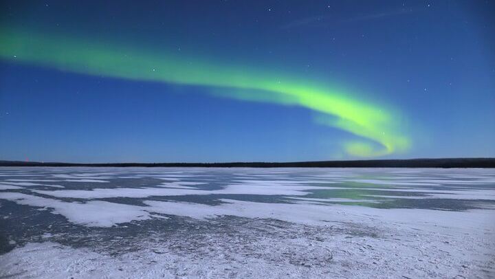 Aurora Evening on a Frozen Lakeside near Rovaniemi (1/7)