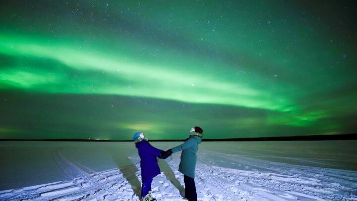 Aurora Evening on a Frozen Lakeside near Rovaniemi (4/7)
