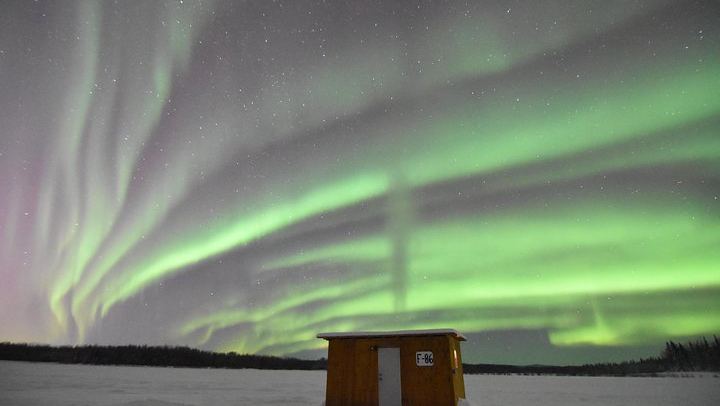 Aurora Viewing and Ice Fishing near Fairbanks in a Heated Cabin (3/8)