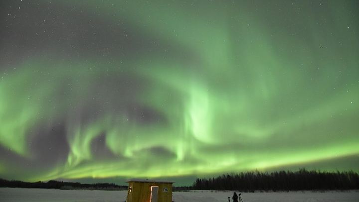 Aurora Viewing and Ice Fishing near Fairbanks in a Heated Cabin (4/8)