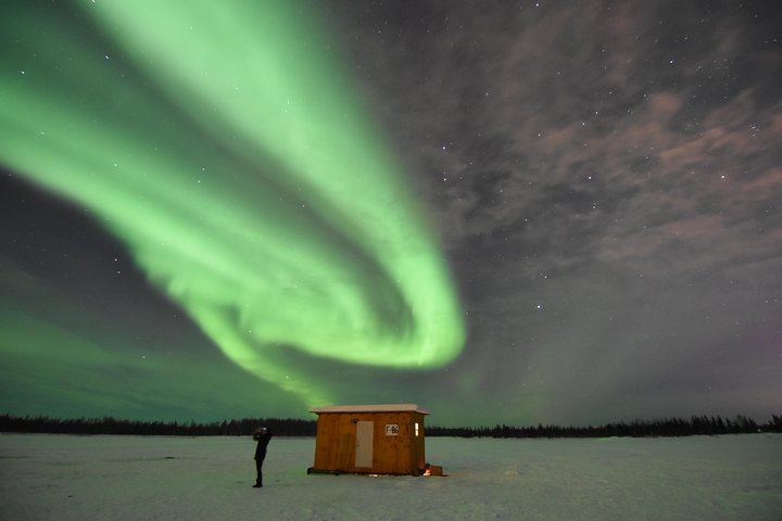 Aurora Viewing and Ice Fishing near Fairbanks in a Heated Cabin (5/8)