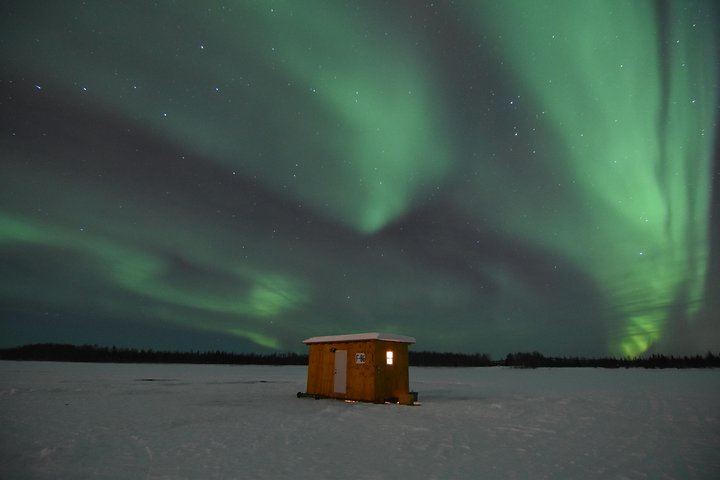 Aurora Viewing and Ice Fishing near Fairbanks in a Heated Cabin (6/8)
