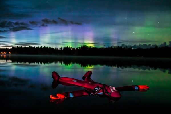 Aurora Floating in Rovaniemi: Watch the Sky from Open Water