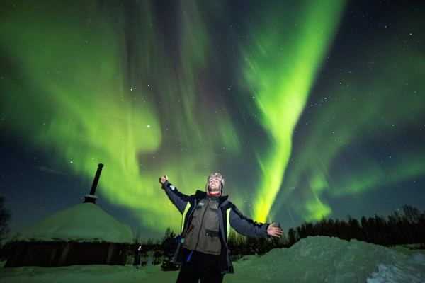 Northern Lights at a Private Wilderness Lodge near Rovaniemi