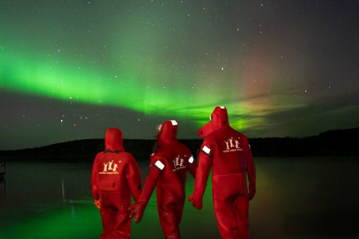 Ice Floating on a Frozen Forest Lake under the Aurora, Rovaniemi (1/5)