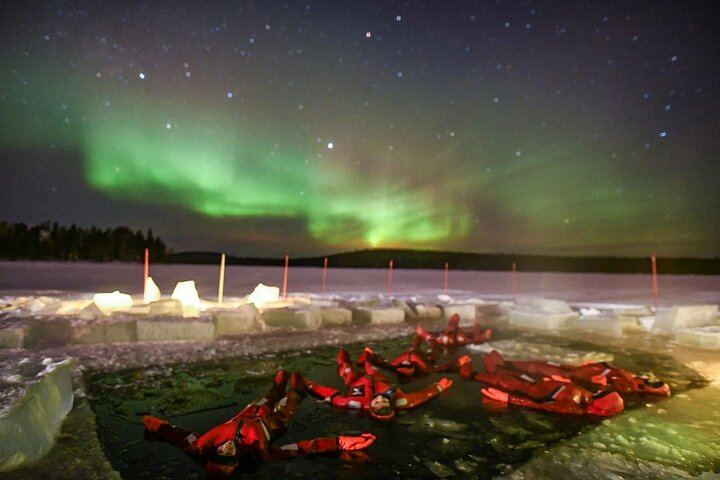 Ice Floating on a Frozen Forest Lake under the Aurora, Rovaniemi (5/5)