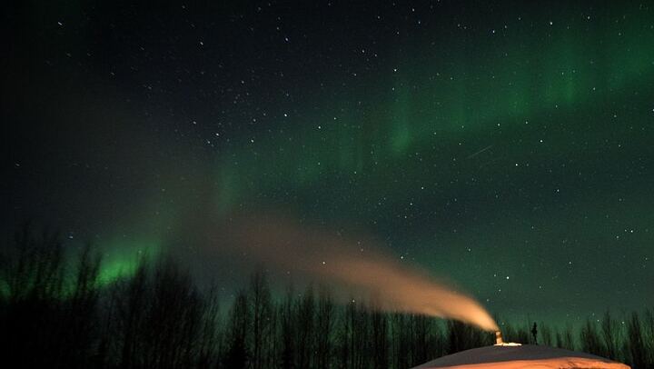 Autumn Aurora and Dog Mushing Cart Ride near Fairbanks (3/9)