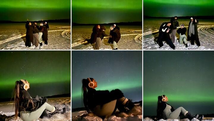 Northern Lights from a Family Wilderness Cabin near Levi (3/12)