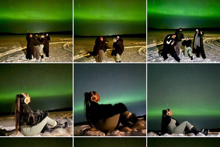 Northern Lights from a Family Wilderness Cabin near Levi (3/12)