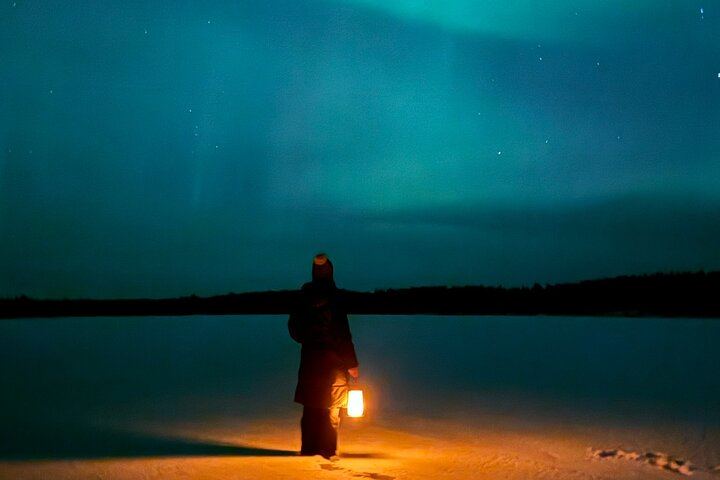 Northern Lights from a Family Wilderness Cabin near Levi (12/12)