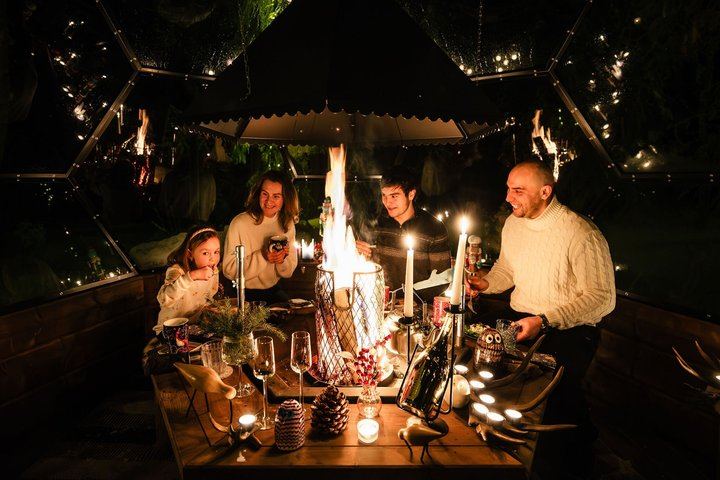 Private Glass Igloo Dinner with Choice of Menu and Snowmobile Aurora Safari (4/12)