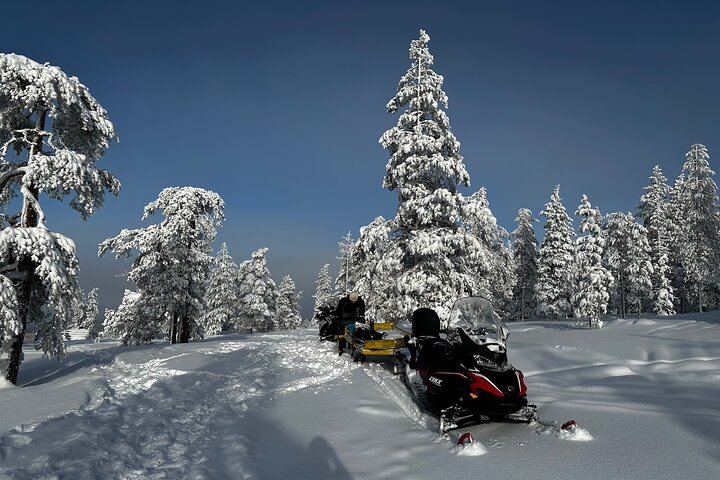 Snowmobile Aurora Hunt to a Lakeside Cottage near Rovaniemi (4/6)