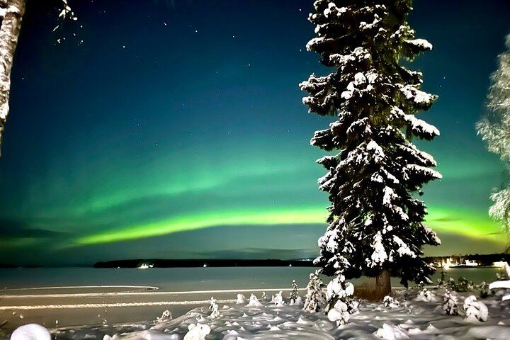 Snowmobile Aurora Hunt to a Lakeside Cottage near Rovaniemi (5/6)