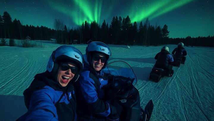 Snowmobile Safari and Northern Lights from Rovaniemi on Private Land