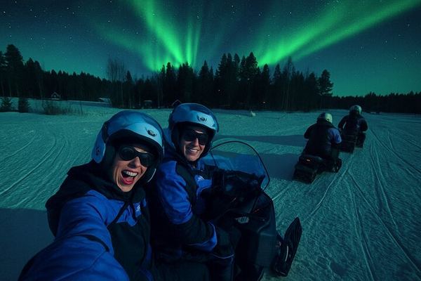 Snowmobile Safari and Northern Lights from Rovaniemi on Private Land