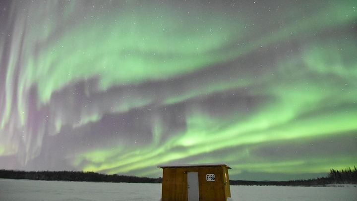 Aurora Viewing and Ice Fishing near Fairbanks in a Heated Cabin (1/8)