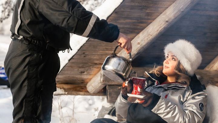 The Arctic Conservatory: Private Lakeside Dinner and Snowmobile Safari