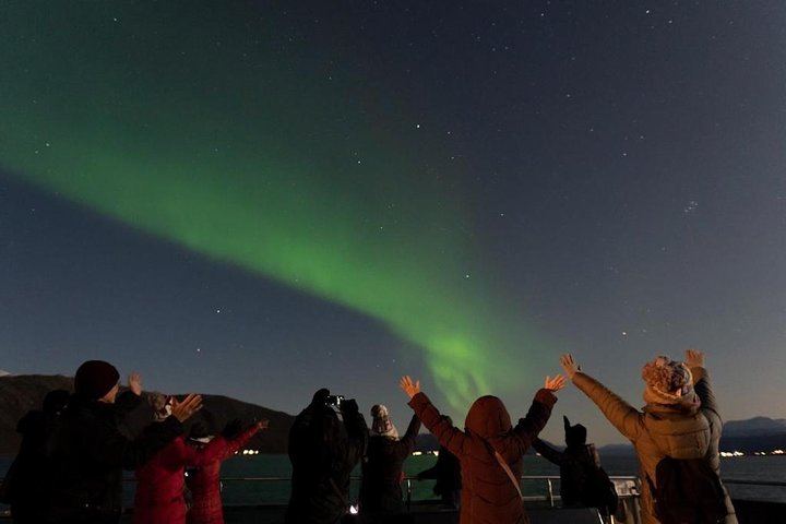 Kreuzfahrt zur Beobachtung des Polarlichts von Tromsø mit einem dreigängigen Abendessen an Bord (8/12)