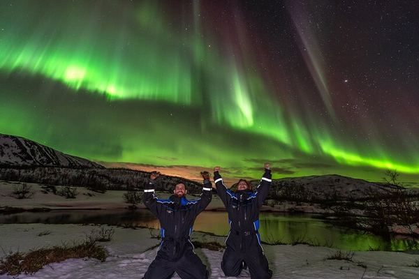 Tromso Northern Lights Minibus Chase, Small Group with Portraits