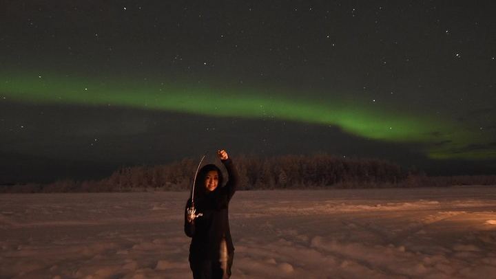 Aurora Viewing and Ice Fishing near Fairbanks in a Heated Cabin